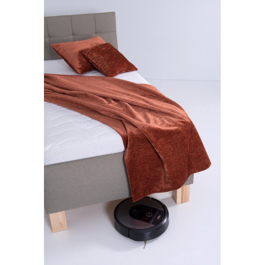 Gepolstertes Bett mit Matratze und Stauraum MARIA ONE 90x200 cm Taupe