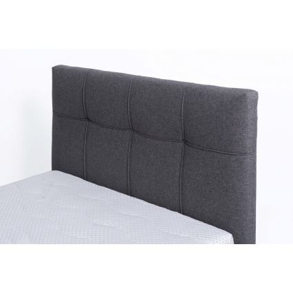 Gepolstertes Bett mit Matratze und Stauraum MARIA ONE 90×200 cm, grau