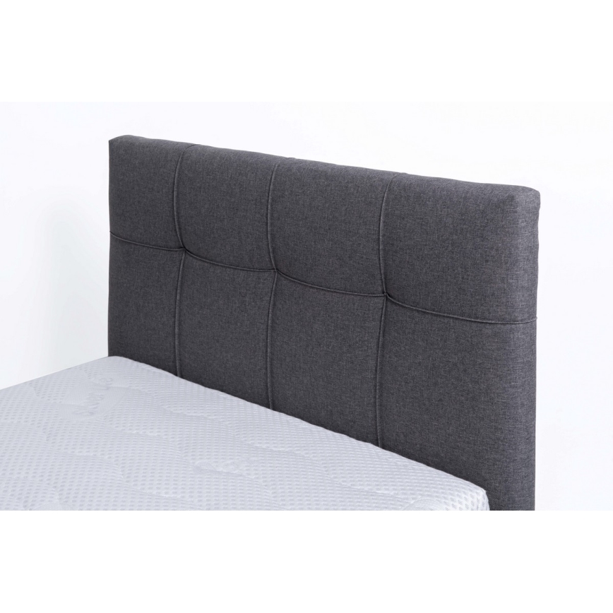 Gepolstertes Bett mit Matratze und Stauraum MARIA ONE 90×200 cm, grau
