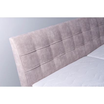Gepolstertes Bett mit Matratze und Stauraum VIOLET 160x200 cm beige