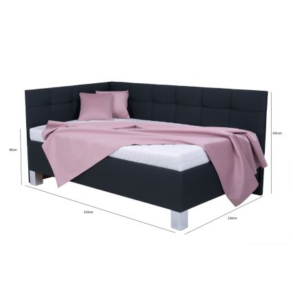 Gepolstertes Bett mit Stauraum ohne Matratze MARIA PETITE 120x200 cm Anthrazit