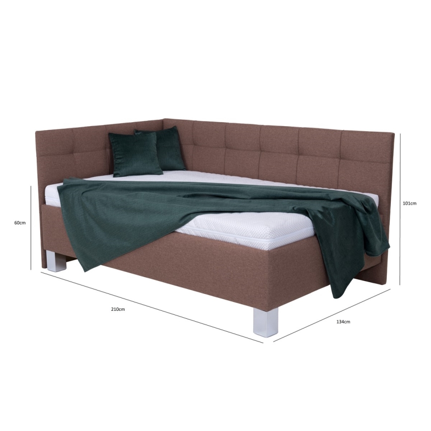 Gepolstertes Bett mit Stauraum ohne Matratze MARIA PETITE 120x200 cm braun