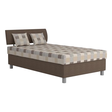 Gepolstertes Bett mit Stauraum und Matratze GEORGE 120 x 200 cm, braun