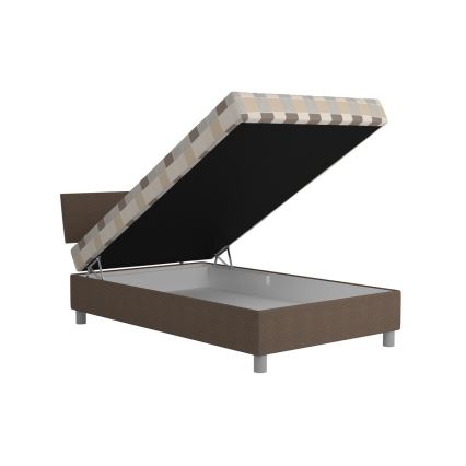 Gepolstertes Bett mit Stauraum und Matratze GEORGE 120x200 cm braun