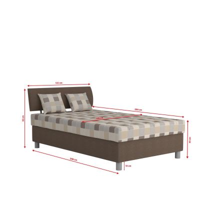 Gepolstertes Bett mit Stauraum und Matratze GEORGE 120x200 cm braun