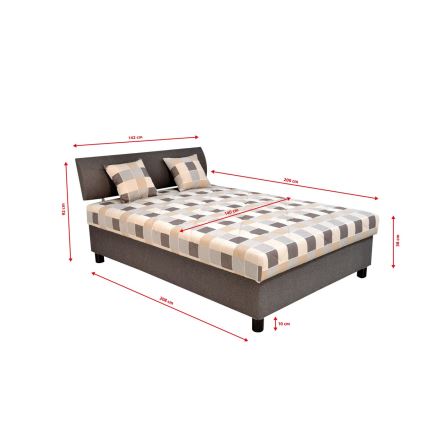 Gepolstertes Bett mit Stauraum und Matratze GEORGE 140x200 cm braun