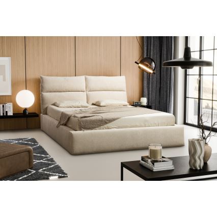 Gepolstertes Bett ohne Matratze BASIL 160x200 cm, beige