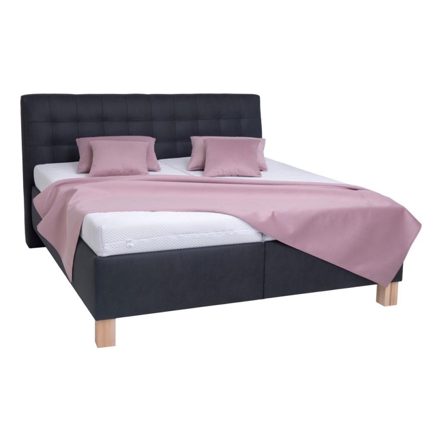 Gepolstertes Bett VIOLET 160x200 cm mit Bettkasten – ohne Matratze, Anthrazit