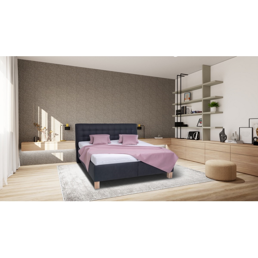 Gepolstertes Bett VIOLET 180x200 cm mit Stauraum ohne Matratze, anthrazit