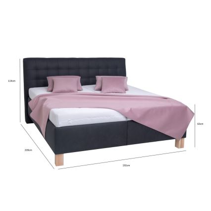 Gepolstertes Bett VIOLET 180x200 cm mit Stauraum ohne Matratze, anthrazit
