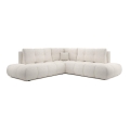 Gepolstertes Ecksofa ALMADA mit Schlaffunktion und Stauraum in L-Form, links, beige