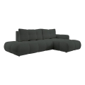 Gepolstertes Ecksofa mit Schlaffunktion und Stauraum in L-Form ALMADA, rechts, Anthrazit