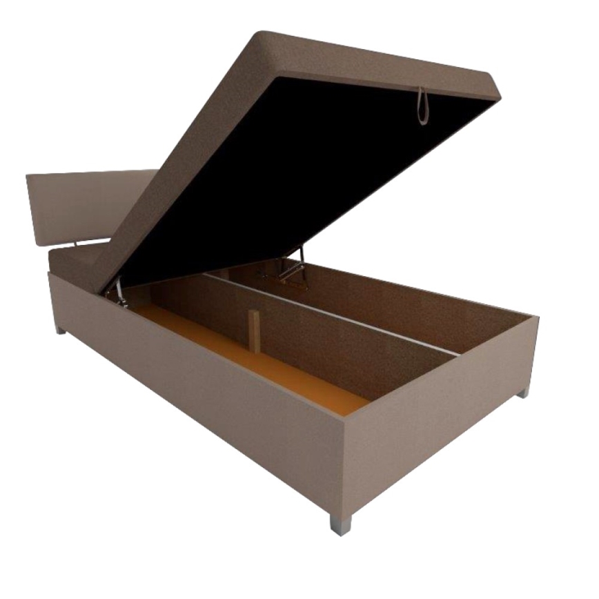 Gepolsterte Liege mit Verstellfunktion und integriertem Stauraum DALLAS 108x205 cm braun/dunkelbraun