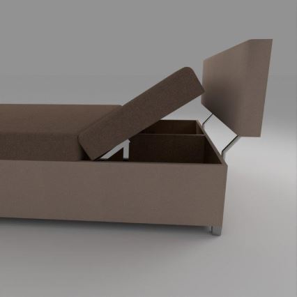 Gepolsterte Liege mit Verstellfunktion und integriertem Stauraum DALLAS 108x205 cm braun/dunkelbraun