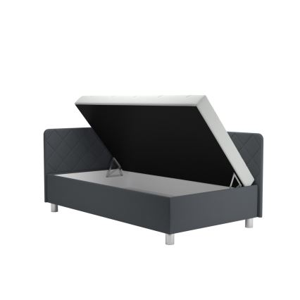 Gepolstertes Tagesbett mit Bettkasten und Matratze EMILE 110x200 cm grau