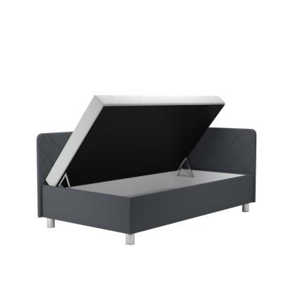Gepolstertes Tagesbett mit Bettkasten und Matratze EMILE 110x200 cm grau