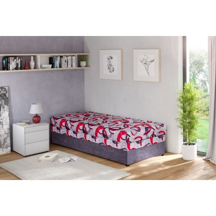 Gepolstertes Tagesbett mit Stauraum ESTEL 90x200 cm grau
