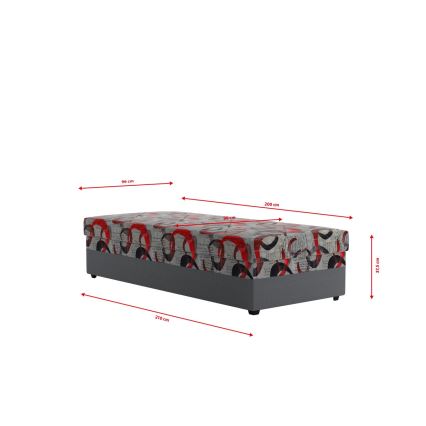 Gepolstertes Tagesbett mit Stauraum ESTEL 90x200 cm grau