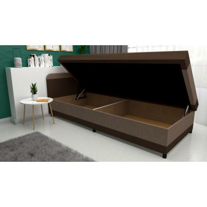 Gepolstertes Tagesbett mit Stauraum TALI 80x202 braun/beige