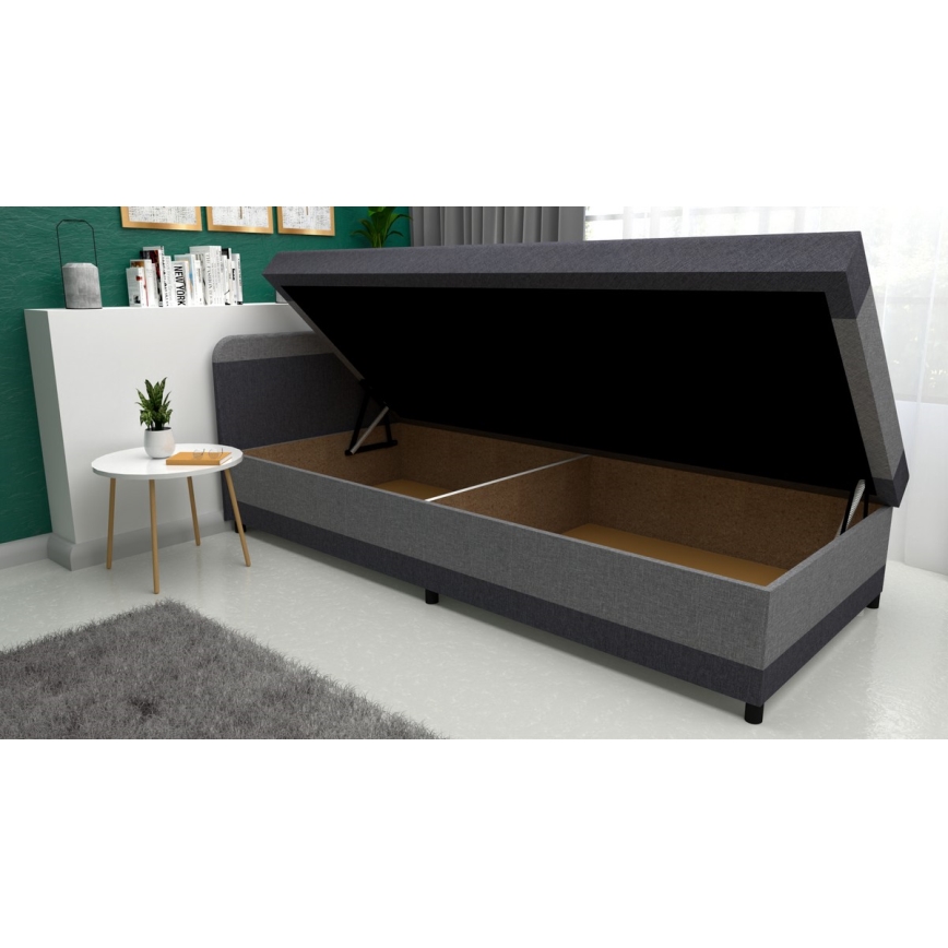 Gepolstertes Tagesbett mit Stauraum TALI 80x202 grau/anthrazit