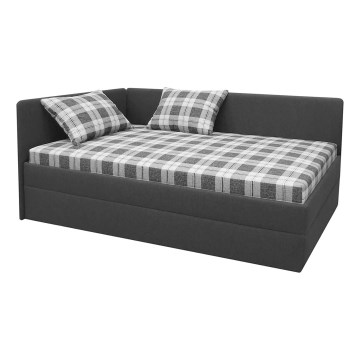 Gepolstertes Tagesbett mit Universal-Kopfteil L/R ARLY 110x200 cm anthrazit/weiß