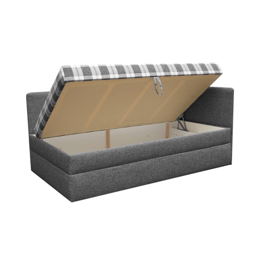 Gepolstertes Tagesbett mit Universal-Kopfteil L/R ARLY 110x200 cm anthrazit/weiß