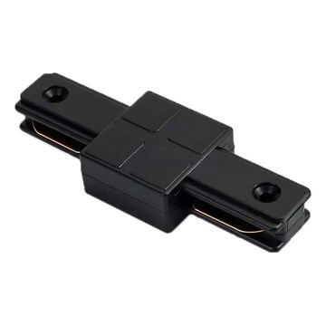 Gerader 1‑phasiger Leuchtenadapter für Stromschienensystem, schwarz