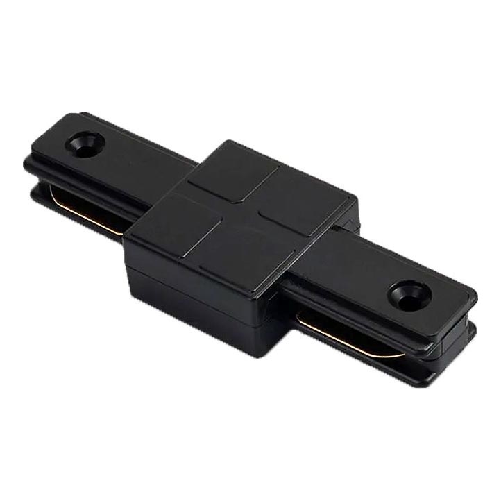 Gerader 1‑phasiger Leuchtenadapter für Stromschienensystem, schwarz