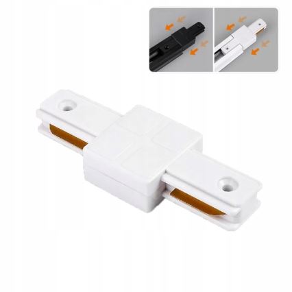 Gerader einphasiger Schienenstecker für Leuchten, weiß