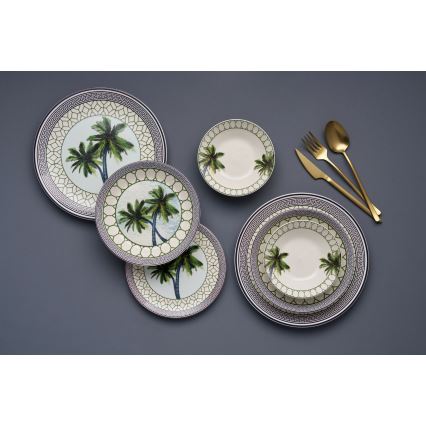 Geschirrset 24 Stück bunt/Keramik