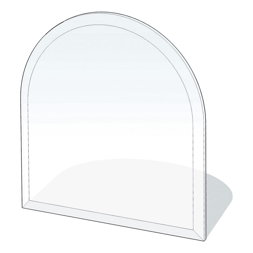 Glas unter dem Kamin 1000x1000x8 mm Halbbogen