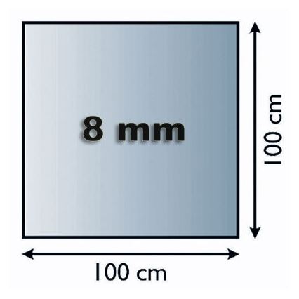 Glas unter dem Kamin 1000x1000x8 mm viereckig