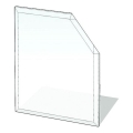 Glas unter dem Kamin 1100x1100x8 mm abgeschrägtes Viereck