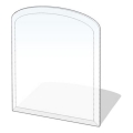 Glas unter dem Kamin 1200x1000x8 mm Halbbogen