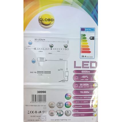 Globo 38990 - RGB LED-Streifen LED-BAND 150xLED/0,16W