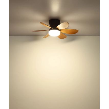 Globo - LED dimmbarer Deckenventilator LED/5W/230V 2700-6500K braun + Fernbedienung