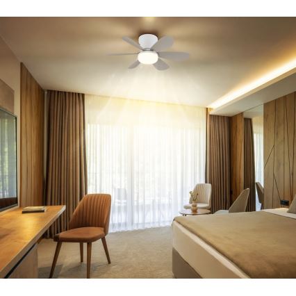 Globo - LED-dimmbarer Deckenventilator LED/5W/230V 2700-6500K beige + Fernbedienung