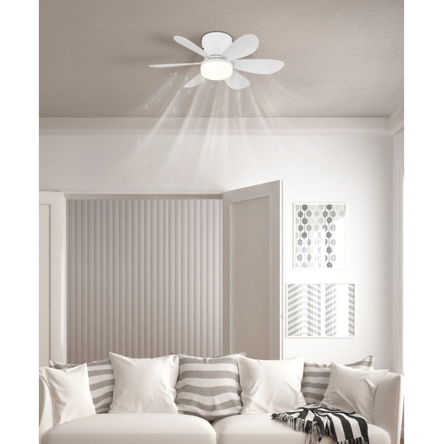 Globo - LED-dimmbarer Deckenventilator LED/5W/230V 2700–6500K weiß + Fernbedienung