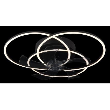 Globo - LED-dimmbarer Deckenventilator LED/40W/230V 3000-6500K schwarz + Fernbedienung
