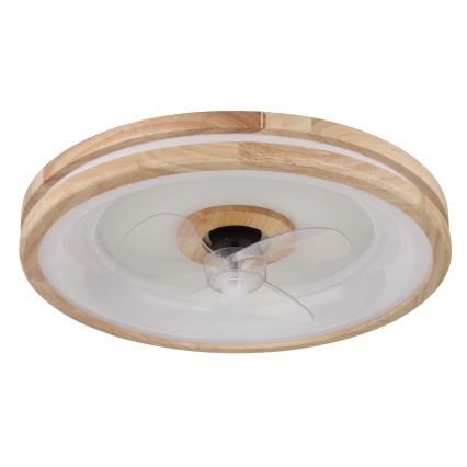 Globo - Dimmbare LED-Deckenleuchte mit Ventilator LED/30W/230V 2700-6500K braun + Fernbedienung
