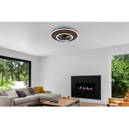 Globo - LED-dimmbarer Deckenventilator LED/36W/230V 2700-6000K schwarz + Fernbedienung