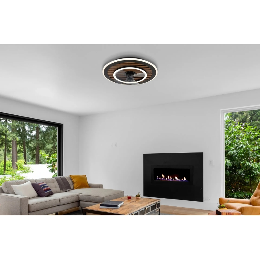 Globo - LED-dimmbarer Deckenventilator LED/36W/230V 2700-6000K schwarz + Fernbedienung