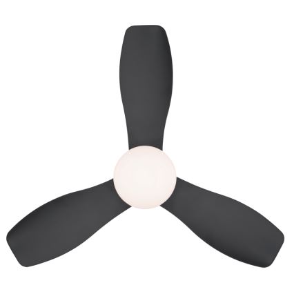 Globo - Dimmbarer Deckenventilator LED/15W/230V 2700-6500K schwarz + Fernbedienung