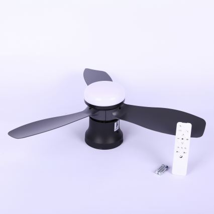 Globo - Dimmbarer Deckenventilator LED/15W/230V 2700-6500K schwarz + Fernbedienung