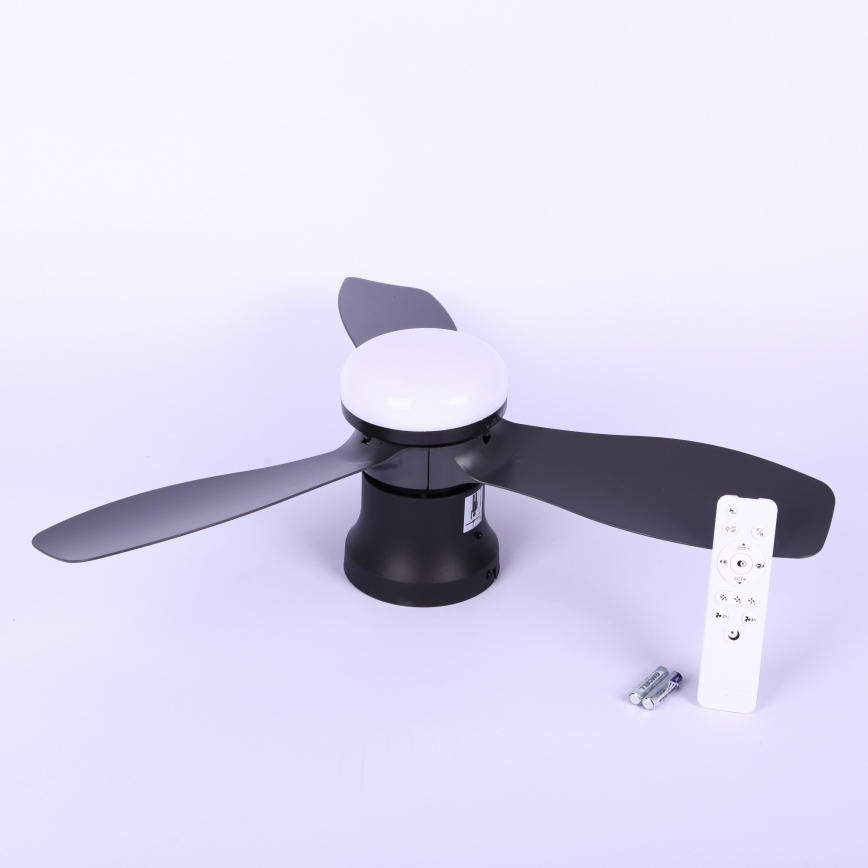 Globo - Dimmbarer Deckenventilator LED/15W/230V 2700-6500K schwarz + Fernbedienung