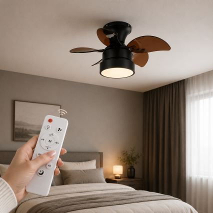 Globo - dimmbarer LED-Deckenventilator LED/22W/230V 3000/4500/6000K braun + Fernbedienung