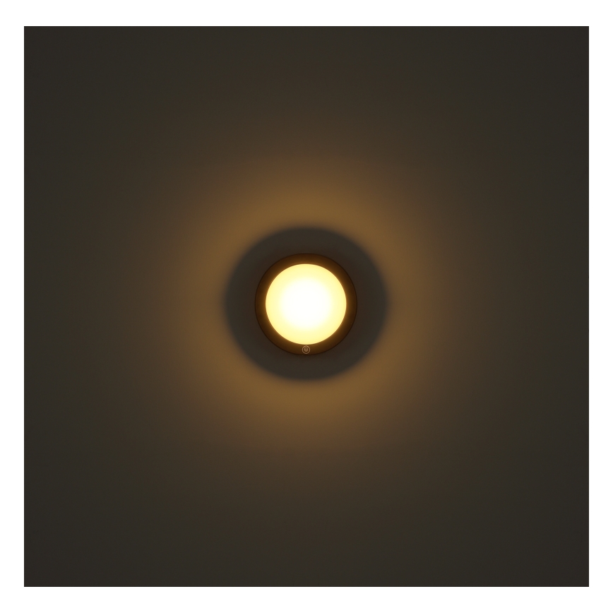 Globo - Aufladbare LED-Touch-Wandleuchte LED/1,2W/3,7V d 15 cm 1800 mAh schwarz