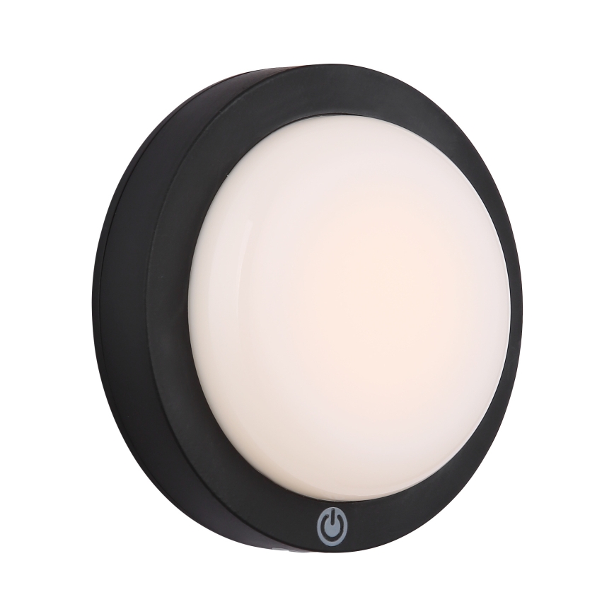 Globo - Aufladbare LED-Touch-Wandleuchte LED/1,2W/3,7V d 15 cm 1800 mAh schwarz