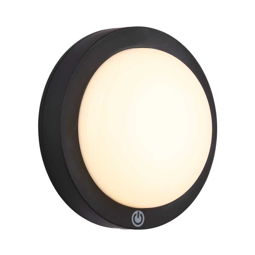 Globo - Aufladbare LED-Touch-Wandleuchte LED/1,2W/3,7V d 15 cm 1800 mAh schwarz