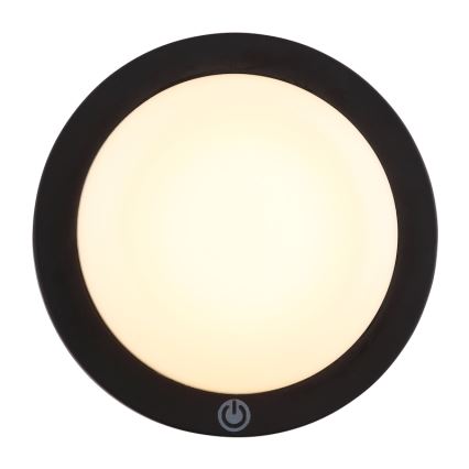 Globo - Aufladbare LED-Touch-Wandleuchte LED/1,2W/3,7V d 15 cm 1800 mAh schwarz